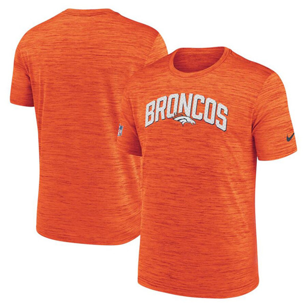 Men's Denver Broncos Orange Sideline Velocity Athletic Stack Performance T-Shirt
